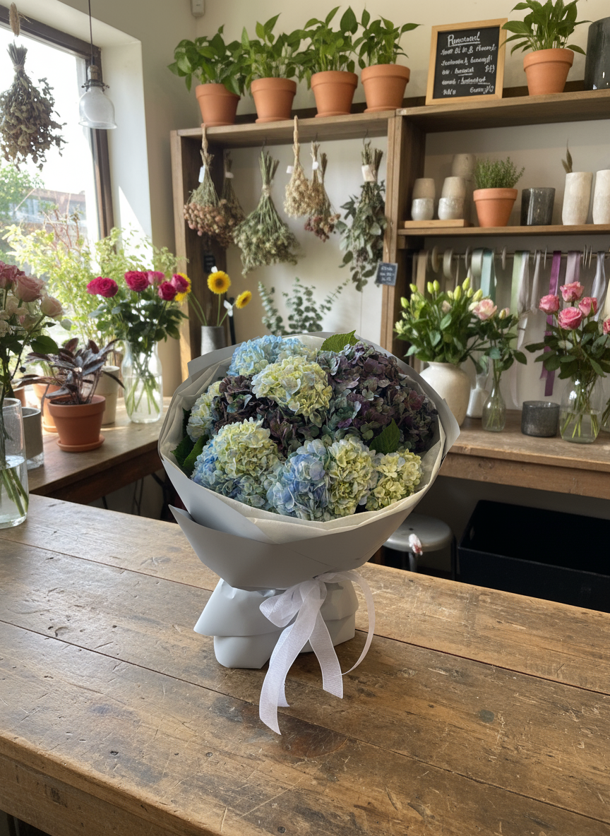 Perfect for Valentine’s Day, anniversary , birthdays, or any special occasion to expressing love, gratitude, or simply brightening someone’s day. premium hydrangea blooms in a surprise mix of classy hues.