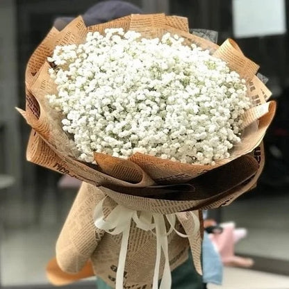 Adorable baby breath wrapping bouquet