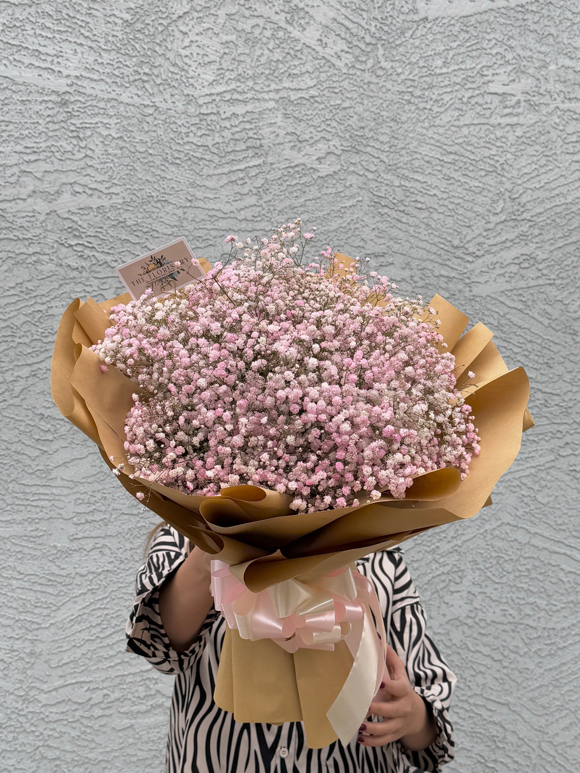 Adorable baby breath wrapping bouquet