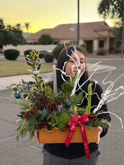 Premium Christmas themed floral arrangement delivery in Gilbert, AZ