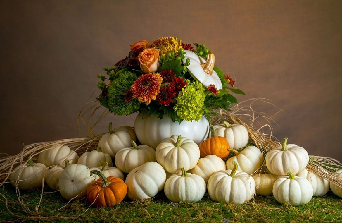 Surprised Pumpkin Centerpiece