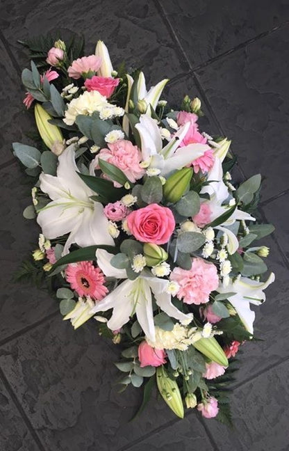 Pink Rose Half Casket Spray Delivery