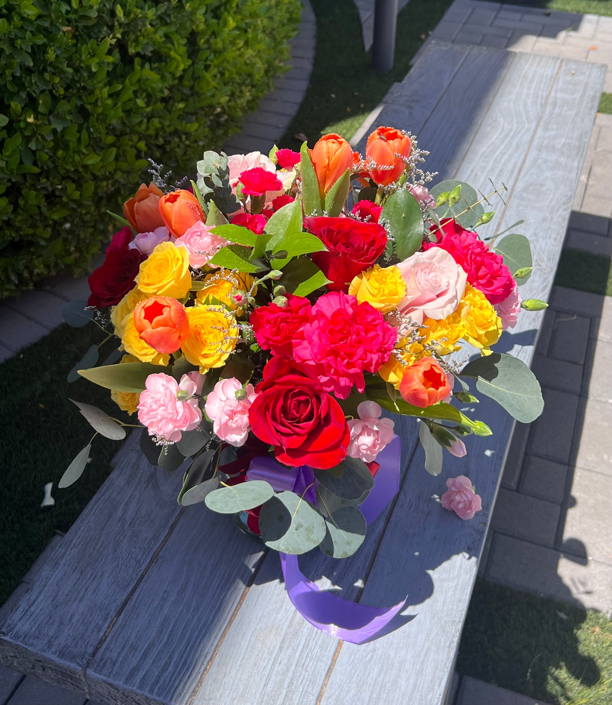 Discover The Floristry’s Premium Garden Color Mix Bouquet — a radiant blend of tulips, roses, and carnations handcrafted to capture the beauty of a blooming garden. Perfect for any occasion, delivered fresh from our Gilbert studio.